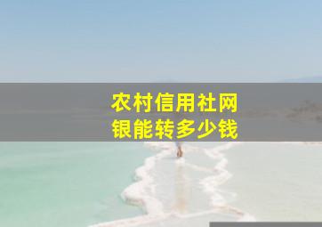 农村信用社网银能转多少钱