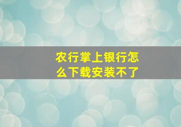 农行掌上银行怎么下载安装不了