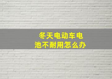 冬天电动车电池不耐用怎么办