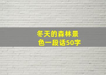 冬天的森林景色一段话50字