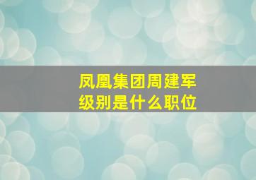 凤凰集团周建军级别是什么职位