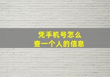 凭手机号怎么查一个人的信息