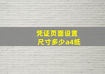 凭证页面设置尺寸多少a4纸