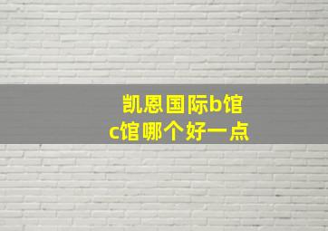 凯恩国际b馆c馆哪个好一点