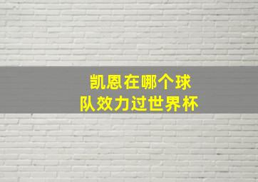 凯恩在哪个球队效力过世界杯