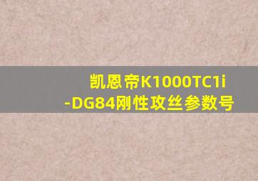 凯恩帝K1000TC1i-DG84刚性攻丝参数号