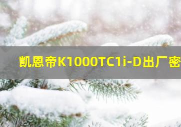 凯恩帝K1000TC1i-D出厂密码