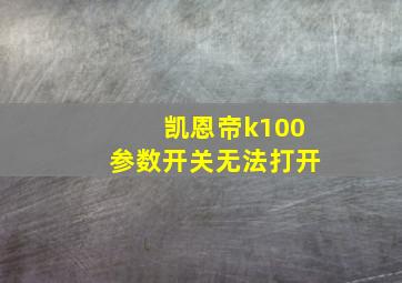 凯恩帝k100参数开关无法打开