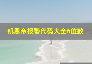 凯恩帝报警代码大全6位数