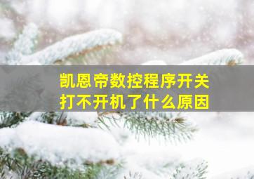 凯恩帝数控程序开关打不开机了什么原因