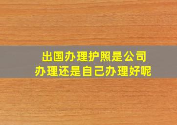 出国办理护照是公司办理还是自己办理好呢