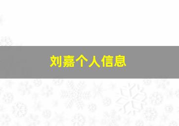 刘嘉个人信息