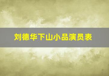 刘德华下山小品演员表