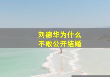 刘德华为什么不敢公开结婚