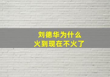 刘德华为什么火到现在不火了