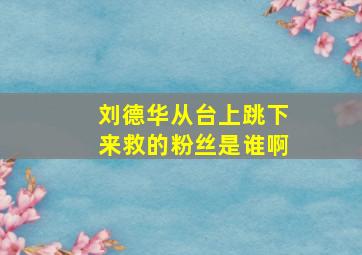 刘德华从台上跳下来救的粉丝是谁啊