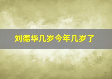 刘德华几岁今年几岁了