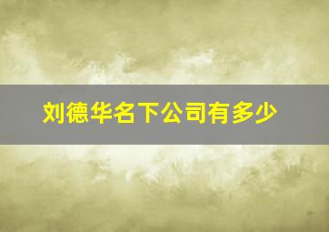 刘德华名下公司有多少