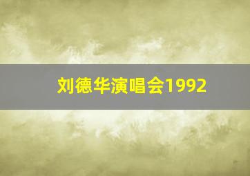 刘德华演唱会1992