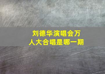 刘德华演唱会万人大合唱是哪一期