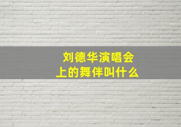 刘德华演唱会上的舞伴叫什么