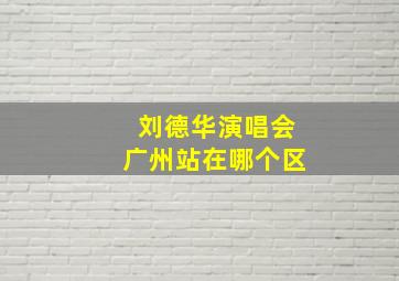 刘德华演唱会广州站在哪个区