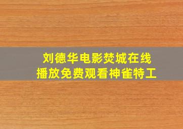 刘德华电影焚城在线播放免费观看神雀特工