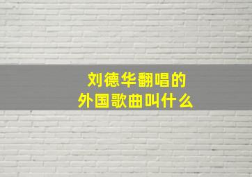 刘德华翻唱的外国歌曲叫什么