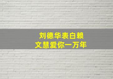 刘德华表白赖文慧爱你一万年