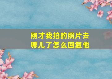 刚才我拍的照片去哪儿了怎么回复他