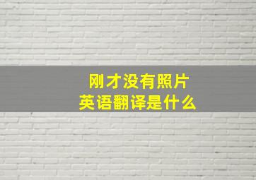 刚才没有照片英语翻译是什么