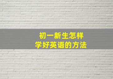 初一新生怎样学好英语的方法