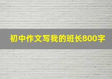 初中作文写我的班长800字