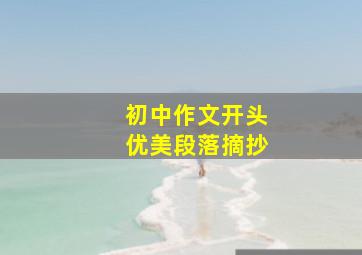 初中作文开头优美段落摘抄