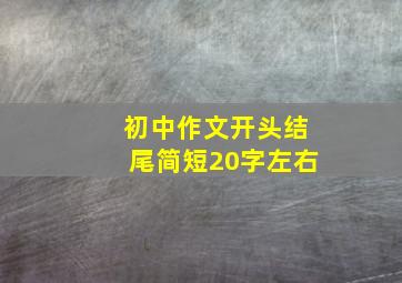 初中作文开头结尾简短20字左右