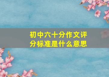 初中六十分作文评分标准是什么意思