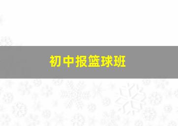 初中报篮球班