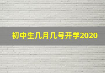 初中生几月几号开学2020