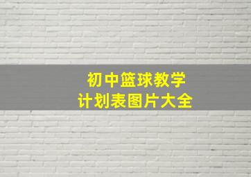 初中篮球教学计划表图片大全