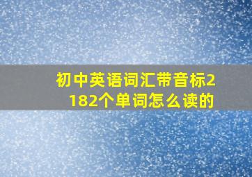 初中英语词汇带音标2182个单词怎么读的