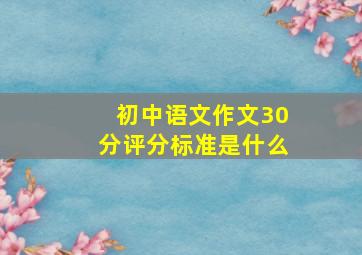 初中语文作文30分评分标准是什么