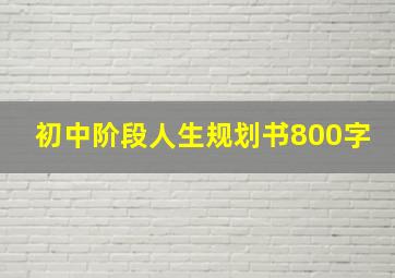 初中阶段人生规划书800字