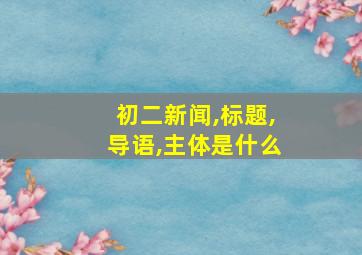 初二新闻,标题,导语,主体是什么