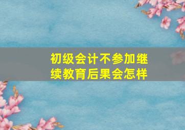 初级会计不参加继续教育后果会怎样