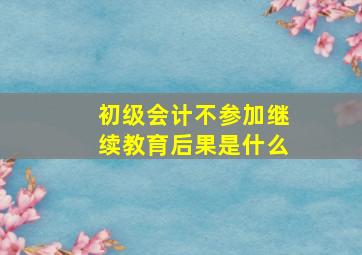 初级会计不参加继续教育后果是什么