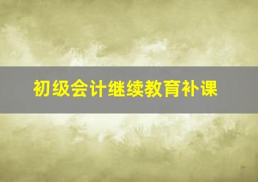 初级会计继续教育补课