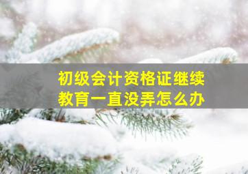 初级会计资格证继续教育一直没弄怎么办