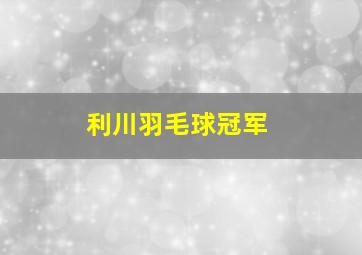 利川羽毛球冠军