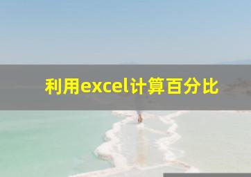 利用excel计算百分比