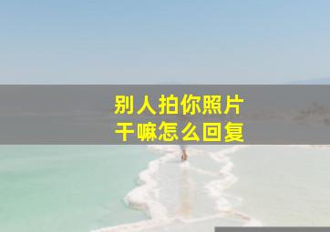 别人拍你照片干嘛怎么回复